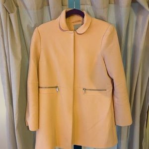 ASOS soft pink Peter Pan collar pea coat size 6